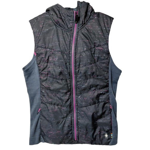Smartwool Women's Medium Blue Merino Lined Casual Outdoor Hoodie Vest - Picture 1 of 7